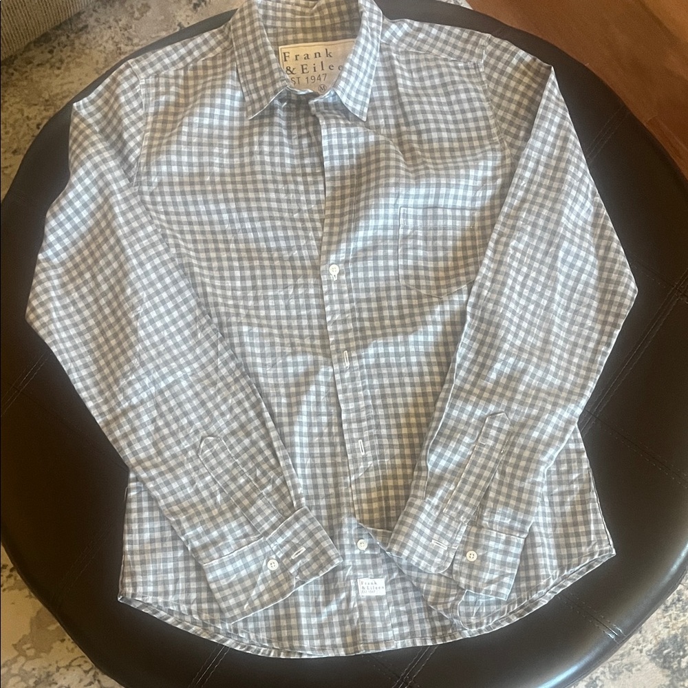 Frank & Eileen Gray and White Plaid Shirt